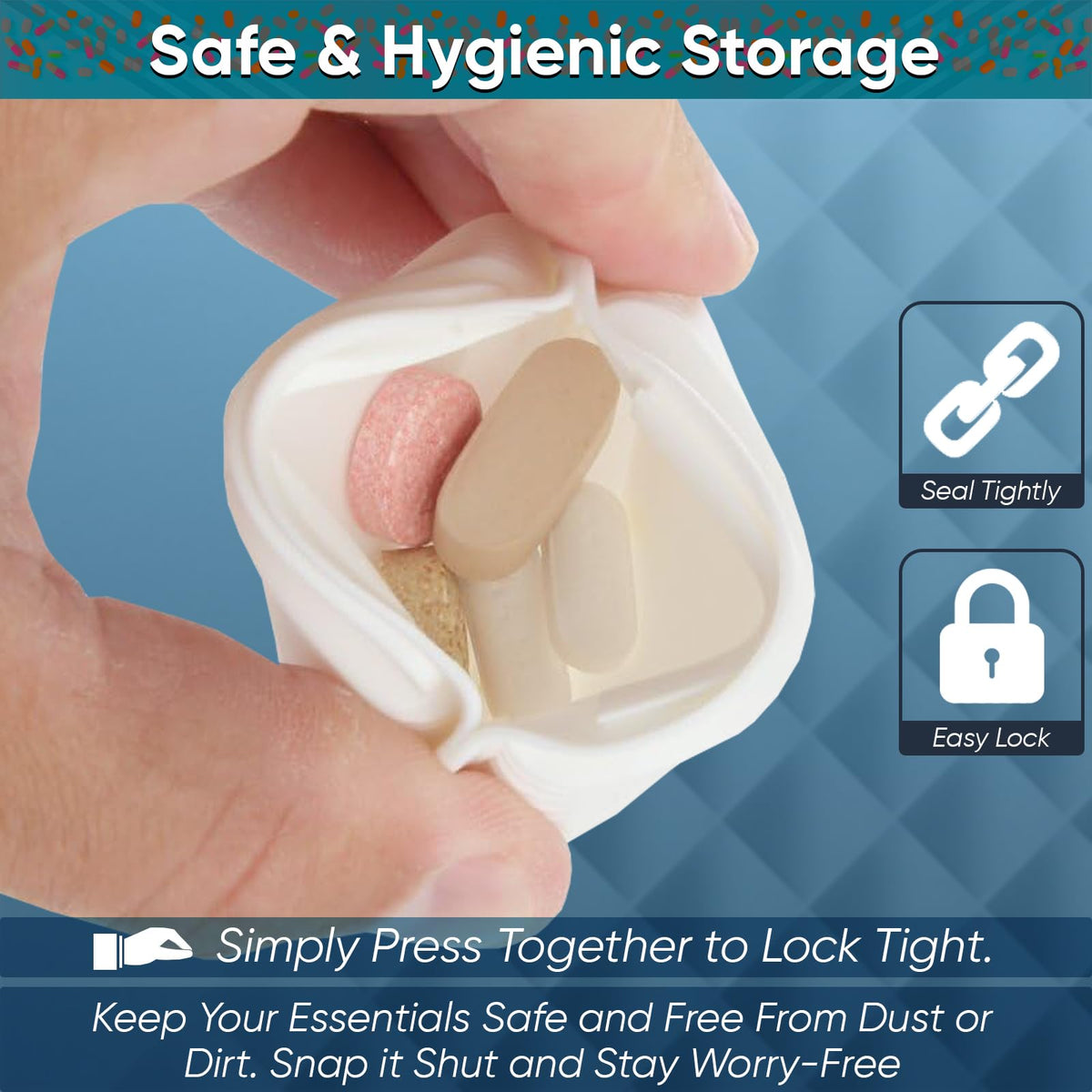 Small Pill Pouch with Easy Open & Secure Closure G463