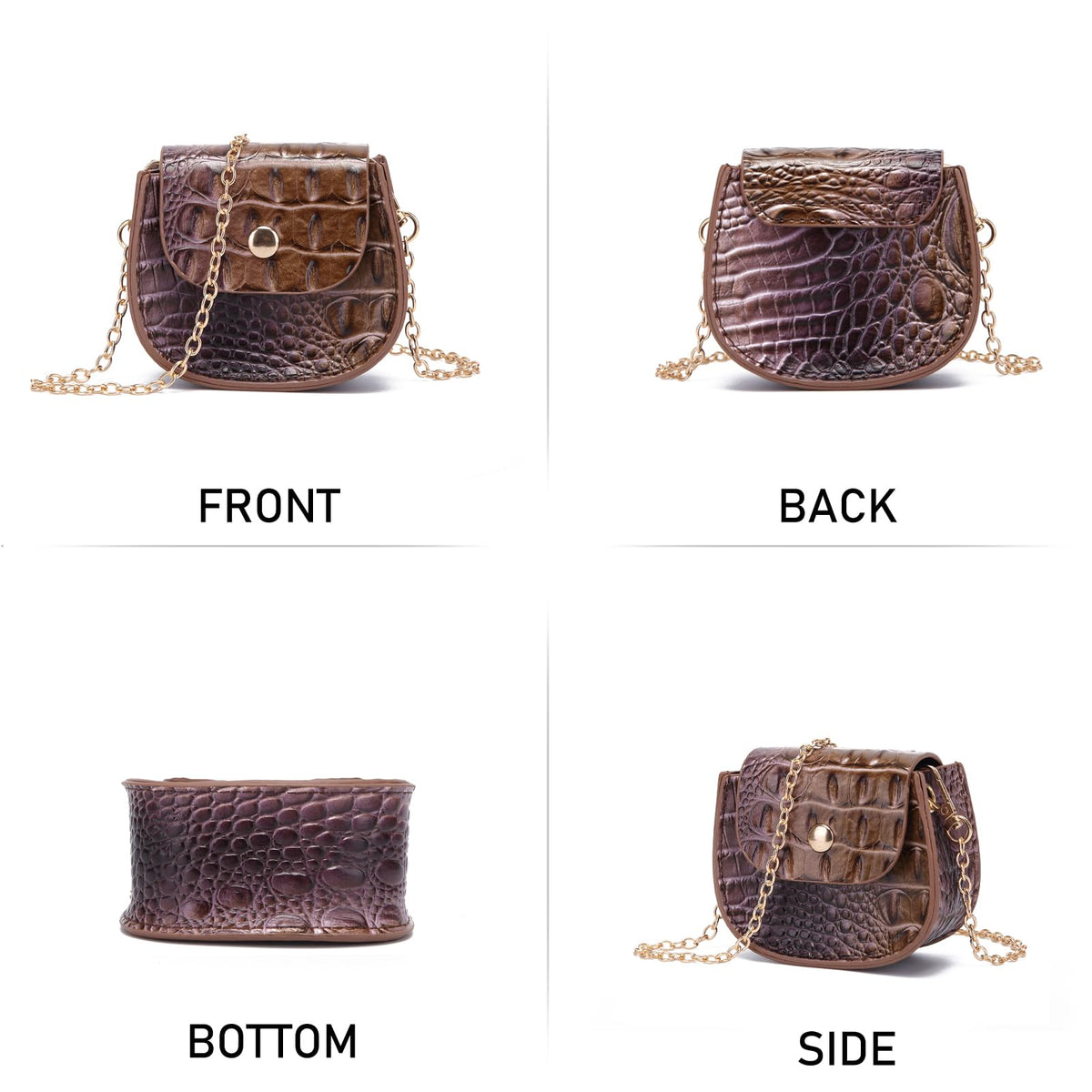 Mini Crocodile Embossed Leather Clutch U1108