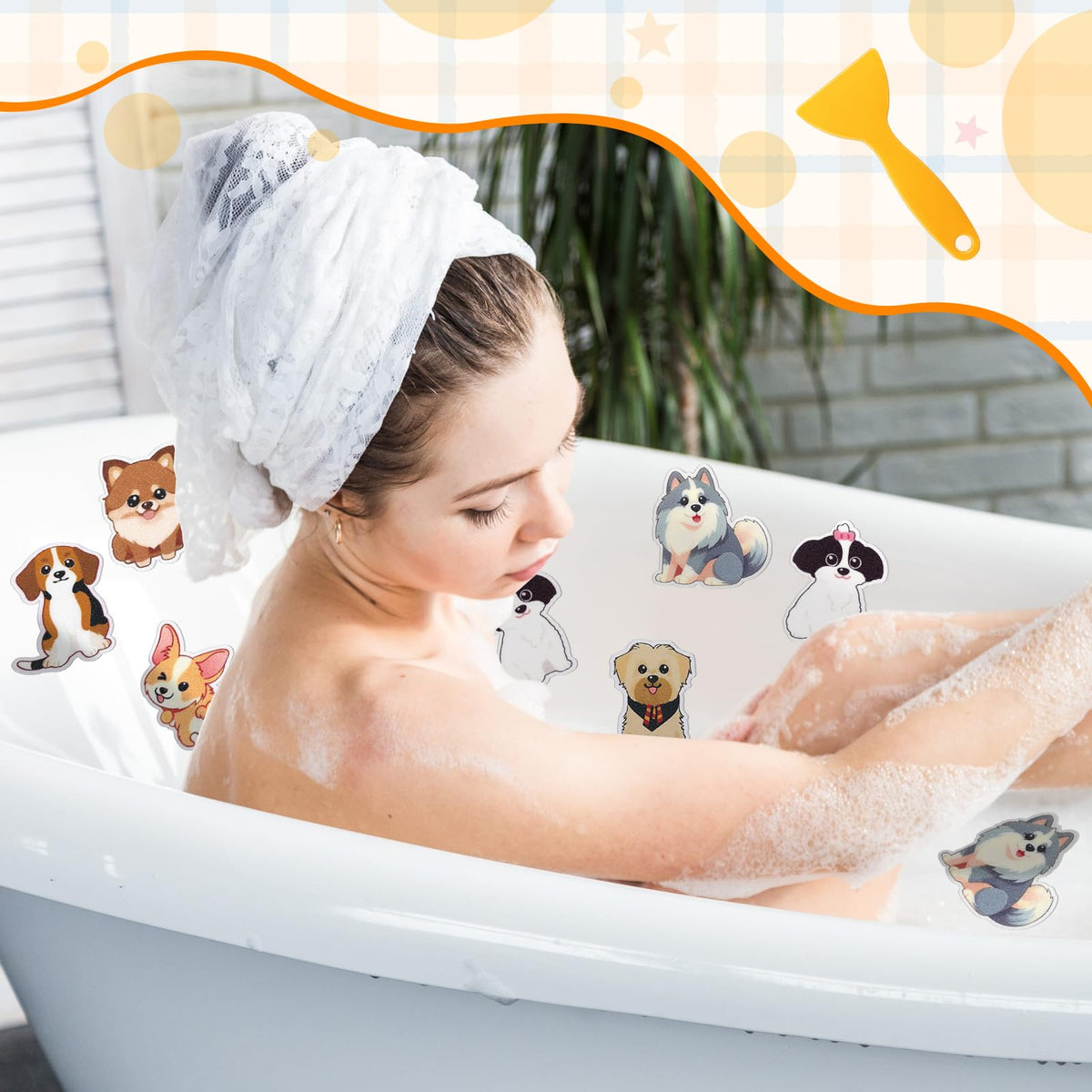 24 Pcs Dog Bathtub Non Slip Stickers E533