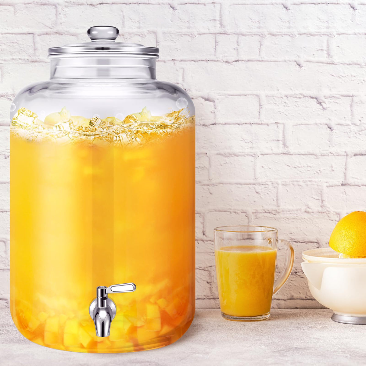 5 Gallon Glass Beverage Dispenser with Lid Z15660