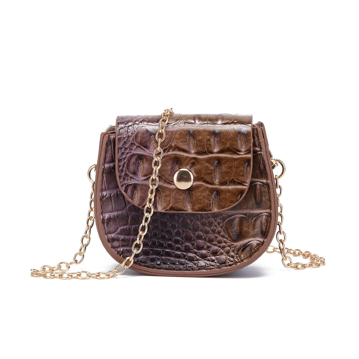 Mini Crocodile Embossed Leather Clutch U1108