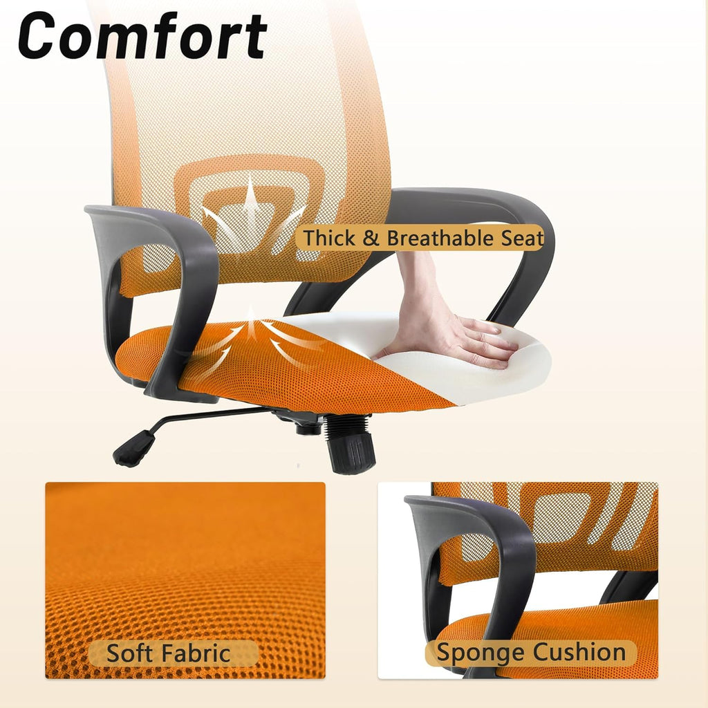 Orange Ergonomic Mesh Office Chair with Lumbar Support Q7361