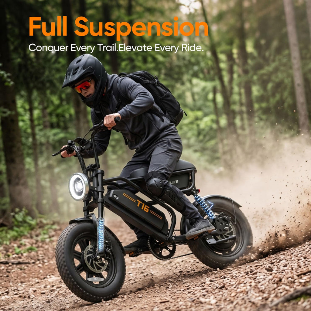 1000W Peak Electric Bike with 48V 13AH Battery, 16" Fat Tire Z696859