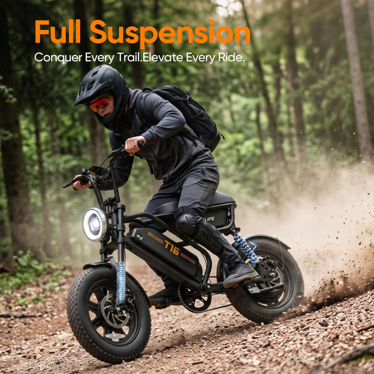 1000W Peak Electric Bike with 48V 13AH Battery, 16" Fat Tire Z696859