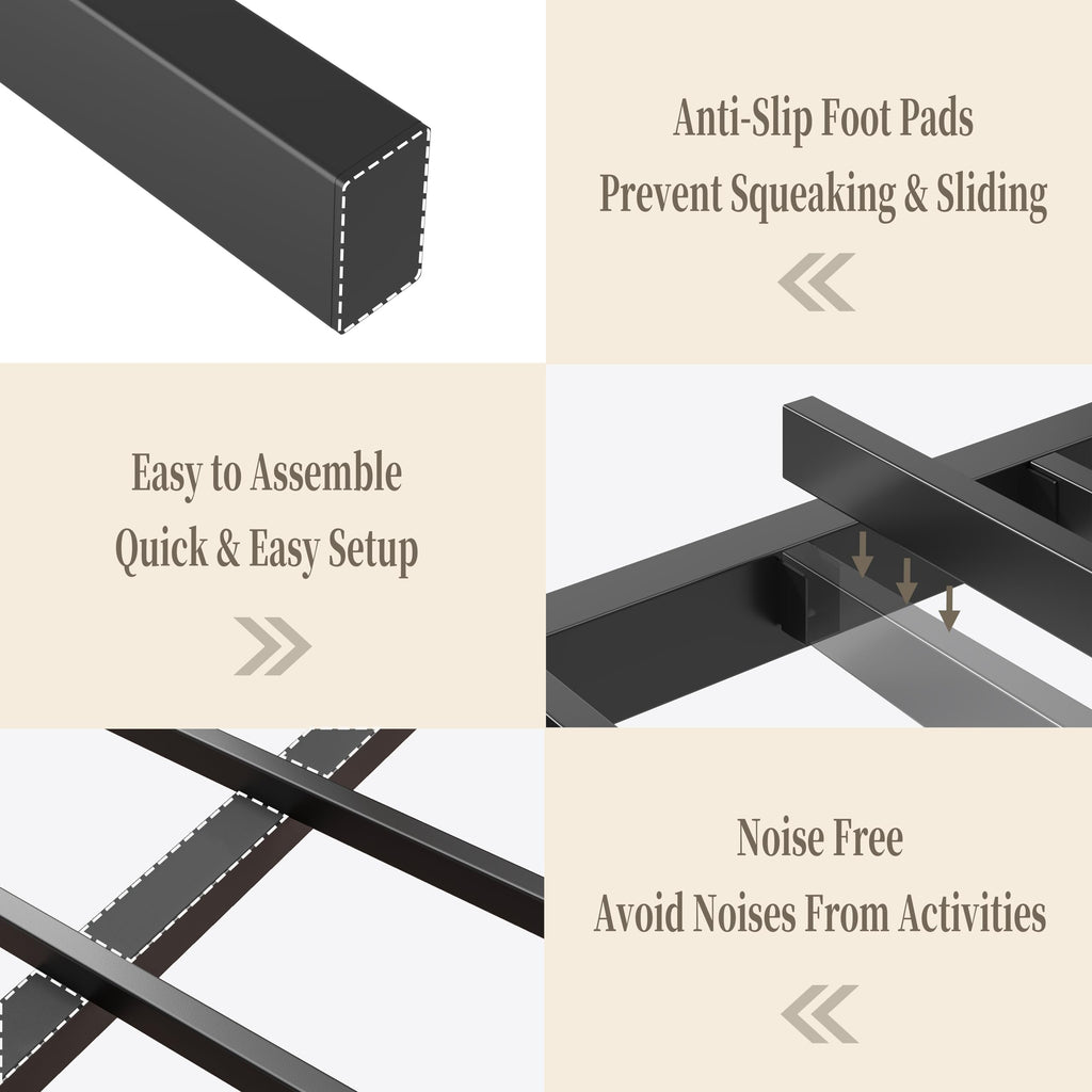 Queen Bed Frame with USB Charging Station O76204