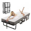 Folding Bed with Mattress, Memory Mattress Metal Frame Single Bed F894652