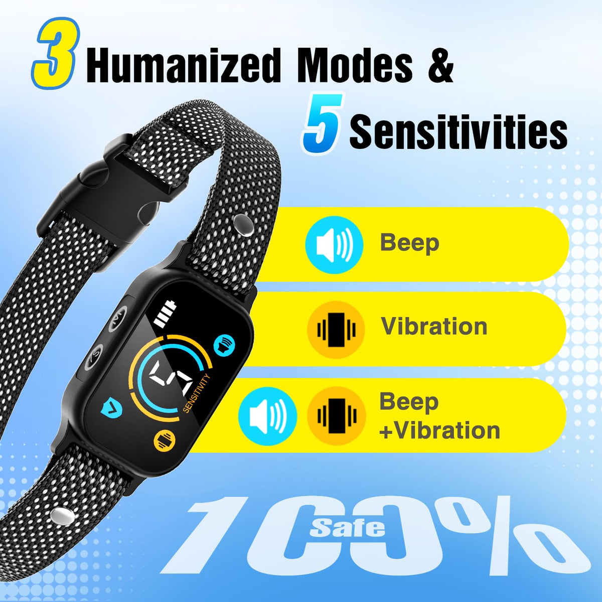 2 Pack Rechargeable Dog Bark Collar with Beep Vibration Z777844