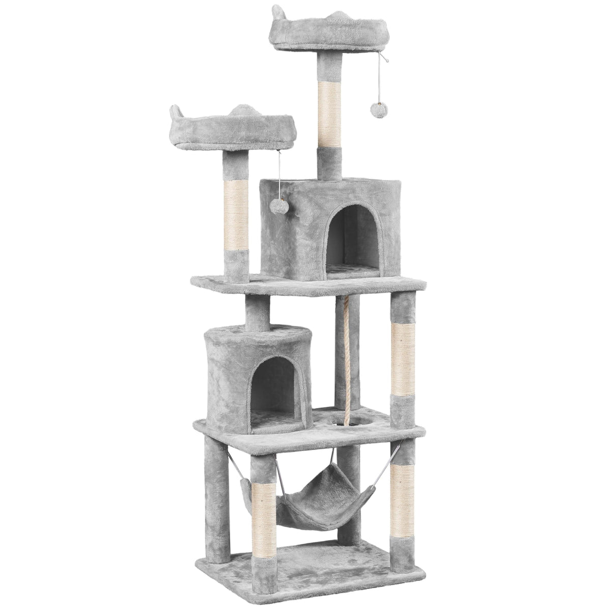 Tall Cat Tree with Condo Scratching Post W219