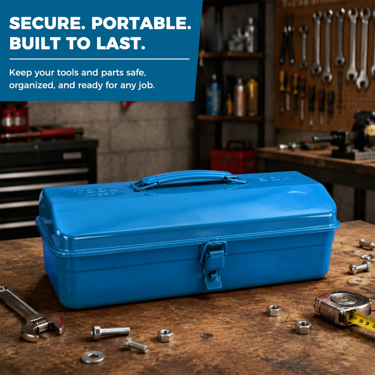 14.6" Metal Tool Box with Lock T679