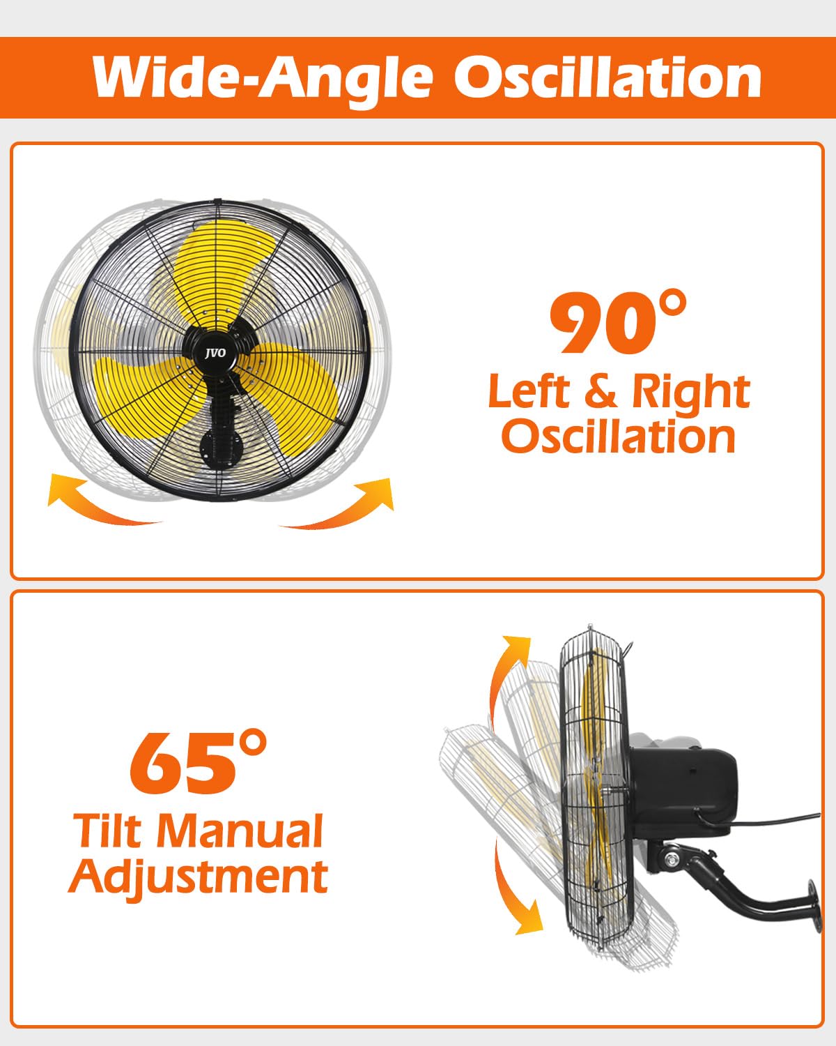 20 inch High Velocity Oscillating Wall Mount Fan V507