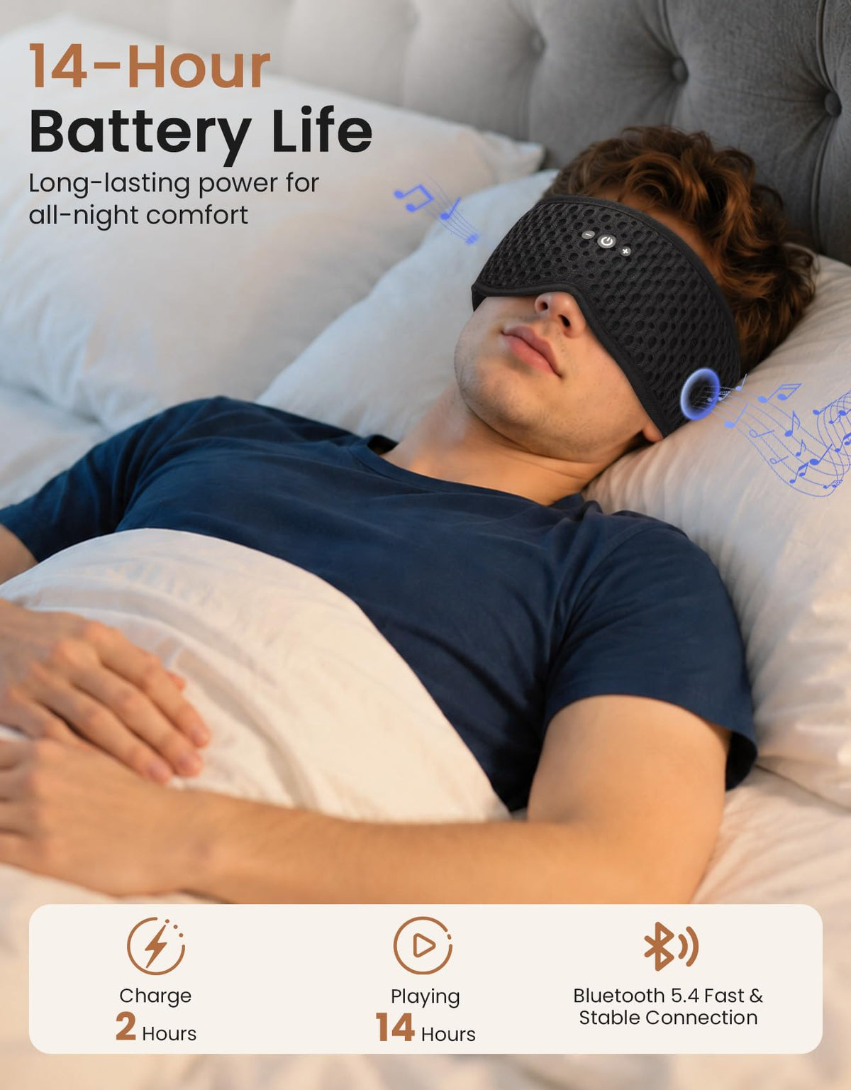 Bluetooth Sleep Mask with Adjustable Speakers Y36375