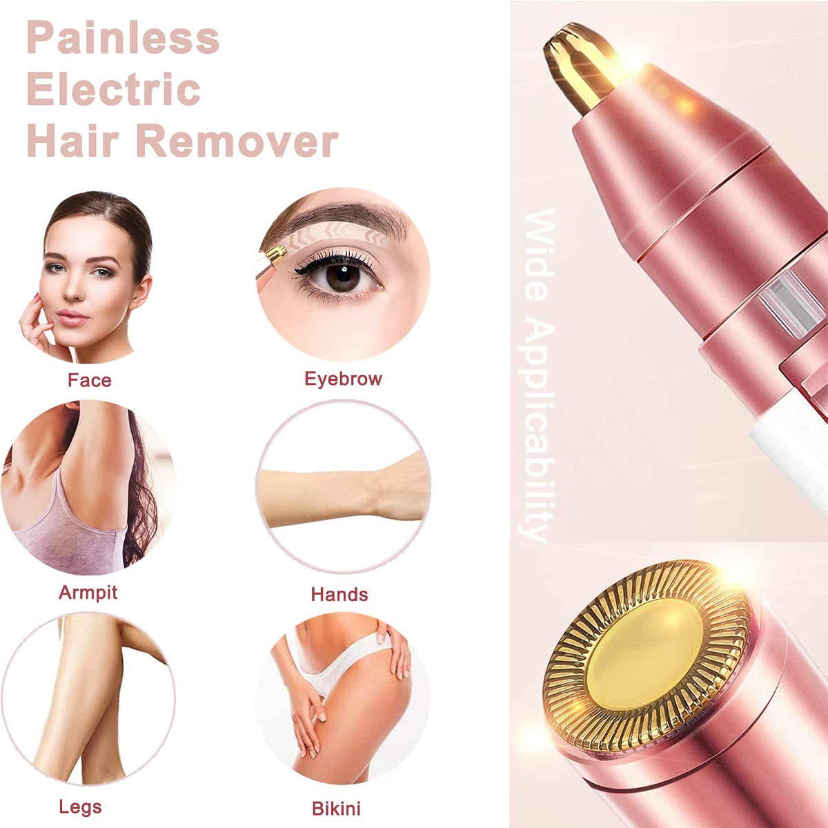 Facial Hair Remover 2-in-1 Rechargeable Epilator White I188185