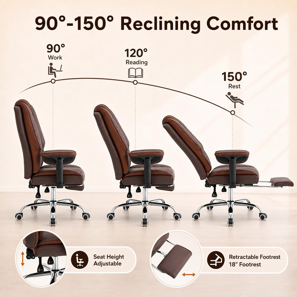 Big and Tall High Back Executive Office Chair with Foot Rest M144