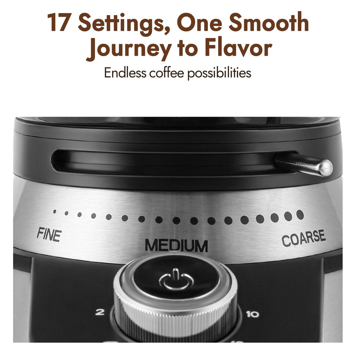 Electric Conical Burr Coffee Grinder with 17 Grind Settings, Black N513200