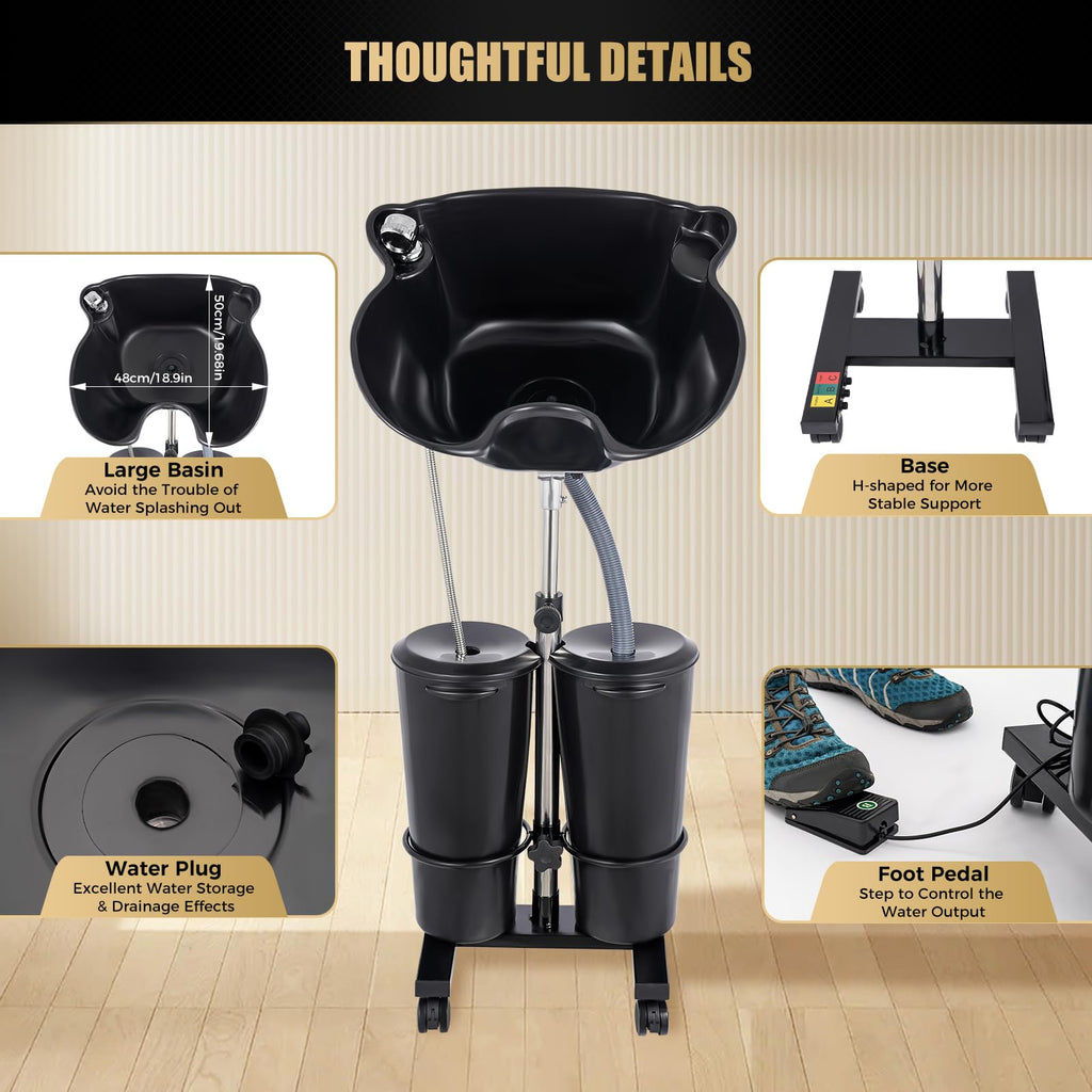 Portable Shampoo Bowl with Electric Pump P48570