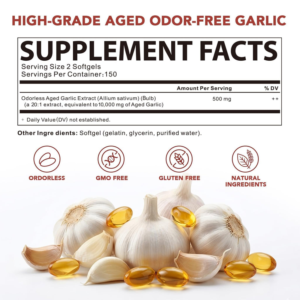 Garlic Extract Supplements, 300 Softgels D702