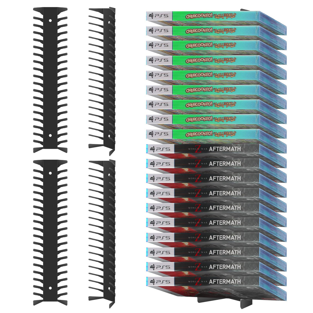 4-Pack Wall Mount DVD Holder Metal Video Game Storage Rack P128299
