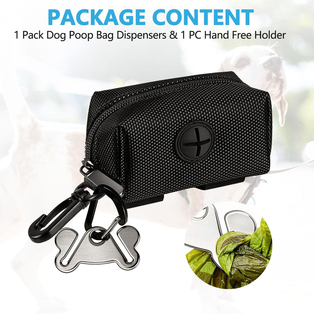 Black Dog Poop Bag Dispenser with Leash Clip C2679