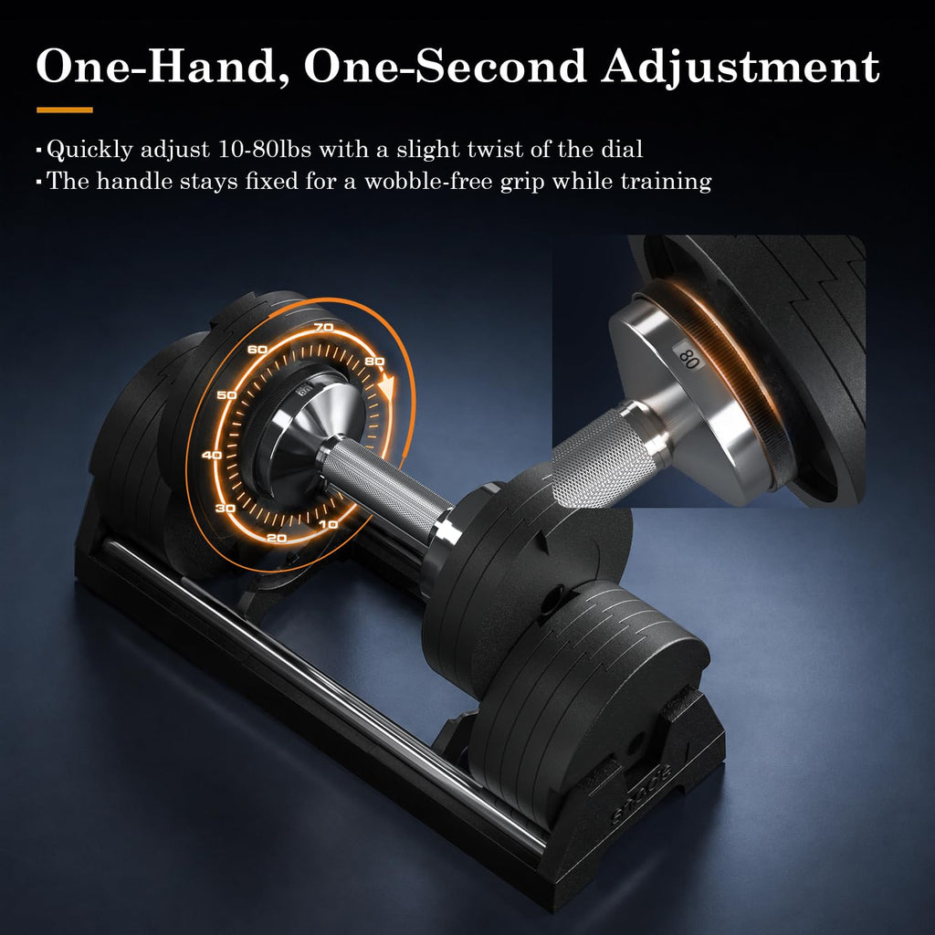 Adjustable Cast Iron Dumbbells 80LBs W376