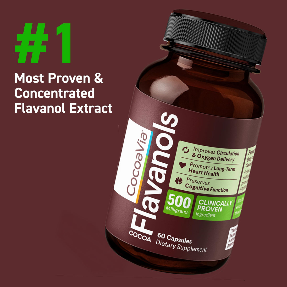 500mg High Flavanol Cocoa Supplement 60 Capsules B7799
