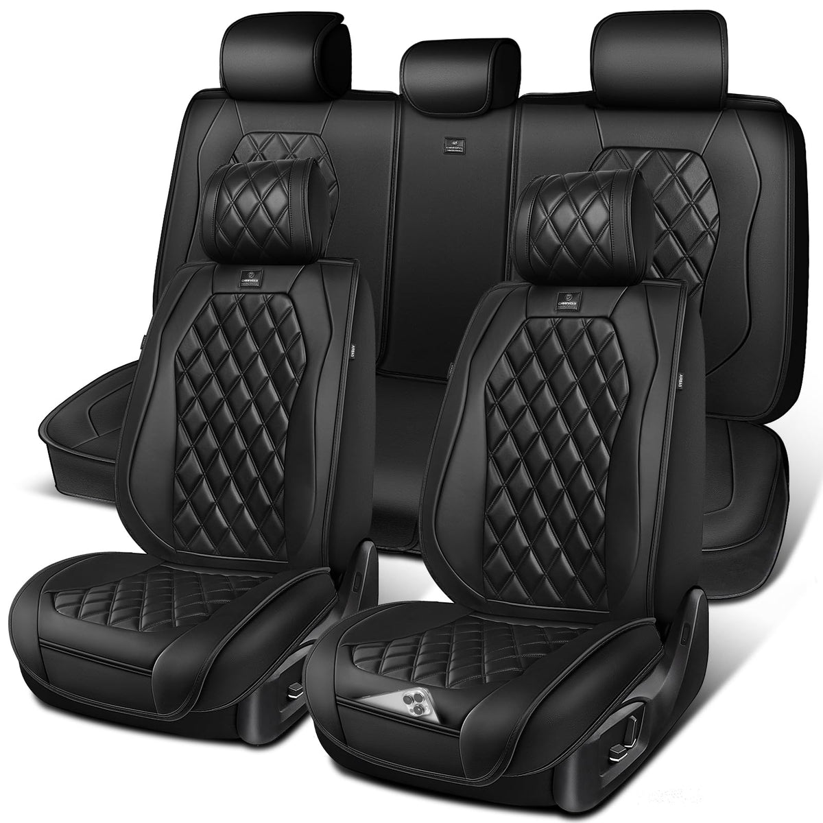Nappa Leather Car Seat Covers Full Set U83722