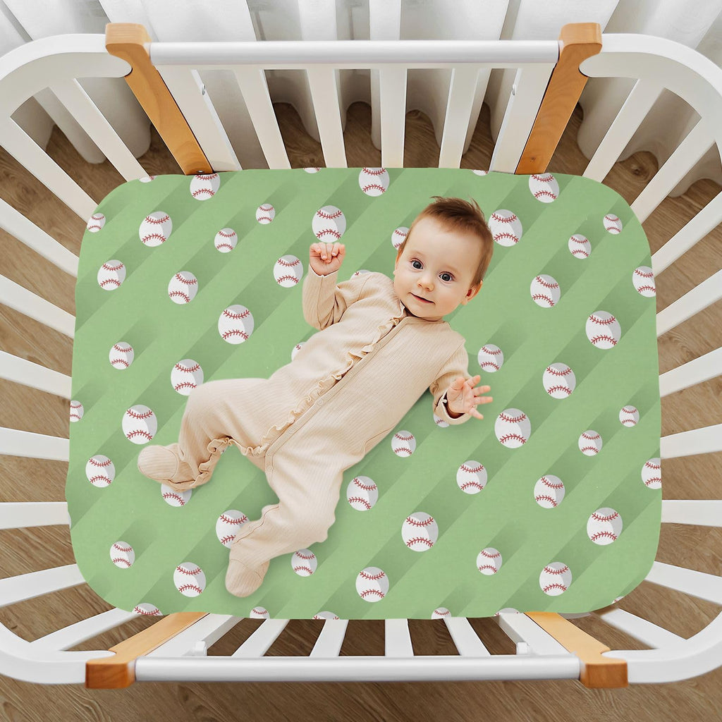 Baseball 3D Print Crib Sheet 52" x 28" M439
