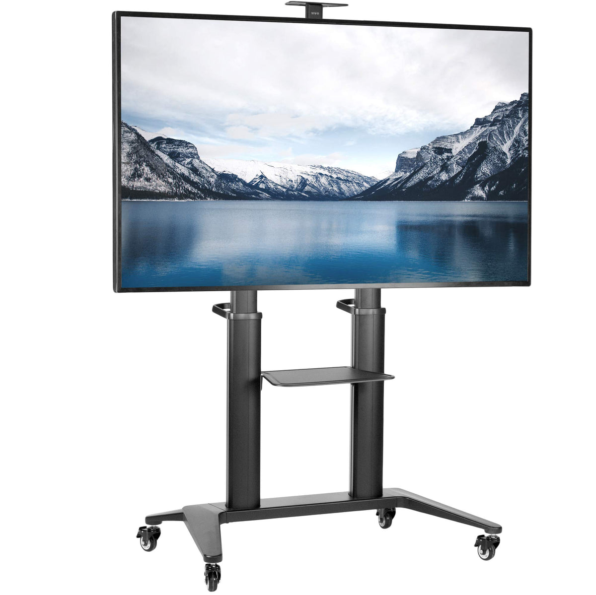 Aluminum Mobile TV Cart for 32 to 120 inch Screens up to 308 lbs, Black Y902