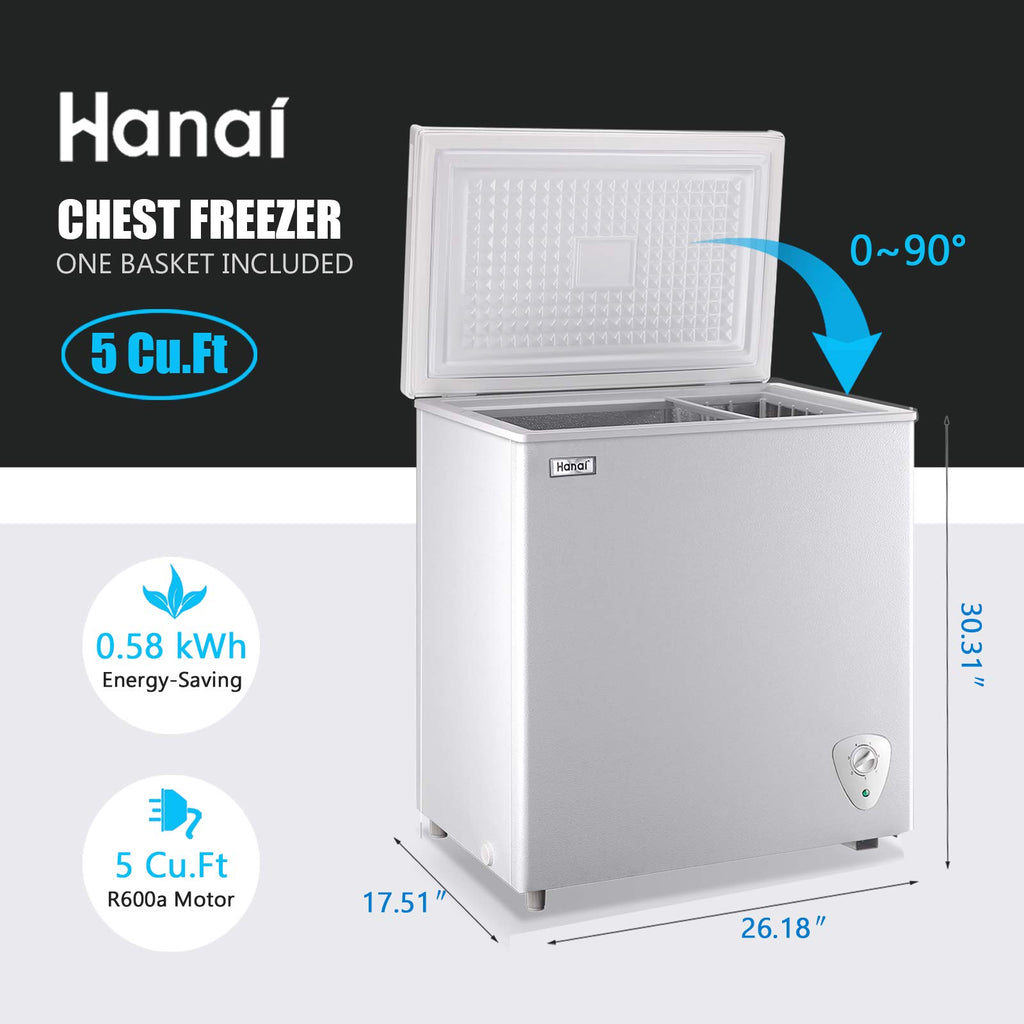 White 5.0 Cu.Ft Chest Freezer Y298