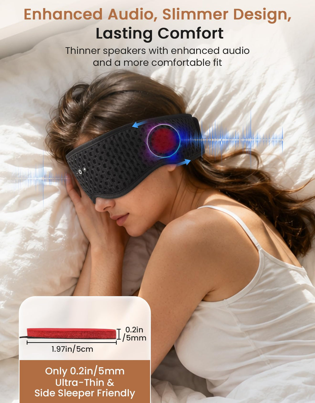 Bluetooth Sleep Mask with Adjustable Speakers Y36375