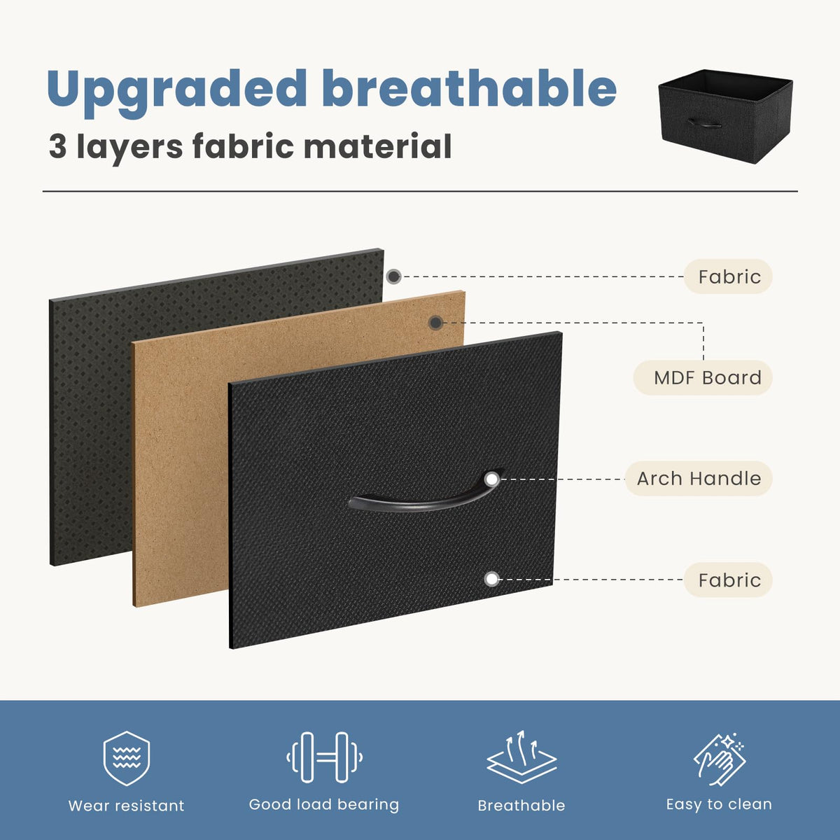 Nightstand with 4 Fabric Drawers L916090