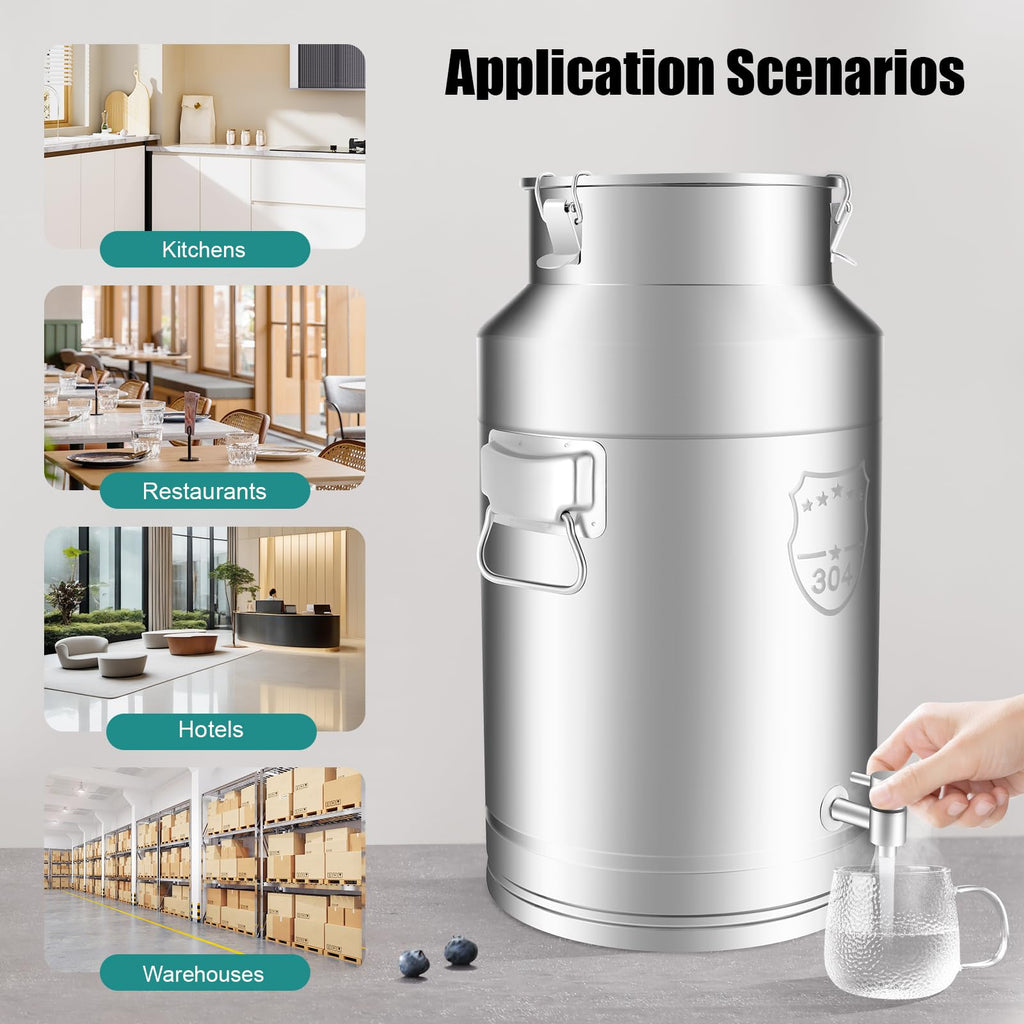35L Stainless Steel Milk Can with Faucet J8771