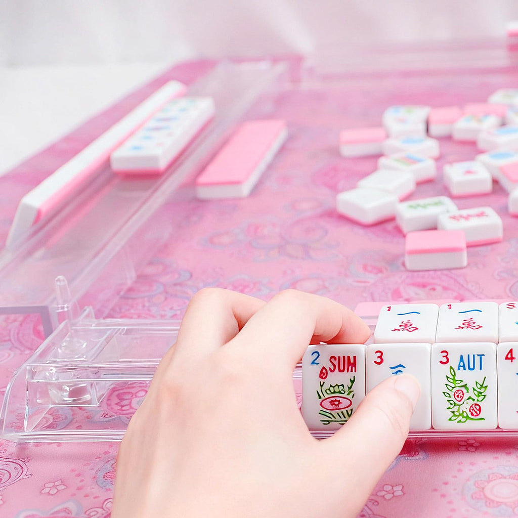Clear Mahjong Racks with Pushers, 4 Piece Set J707222