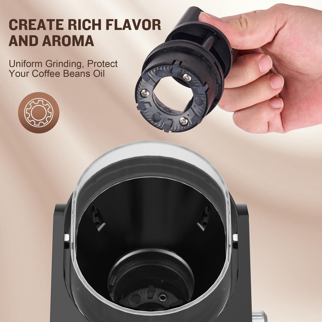 Adjustable Electric Burr Coffee Grinder with 14 Grinding Settings D19781