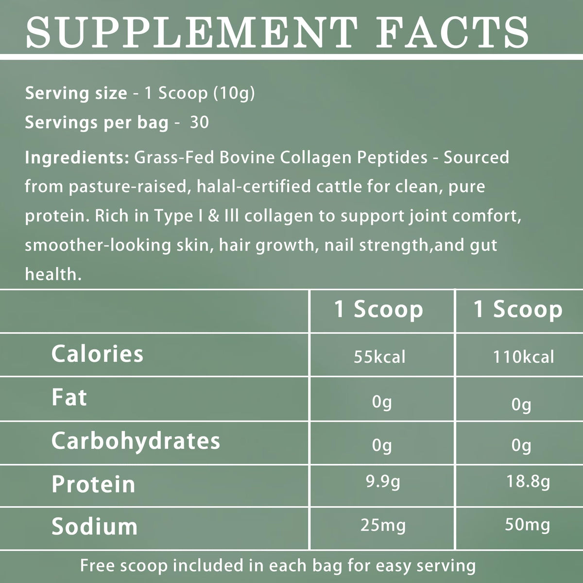 Halal Collagen Protein Powder, Grass Fed Organic Hydrolyzed Peptides, Unflavoured, 30 Servings T79582