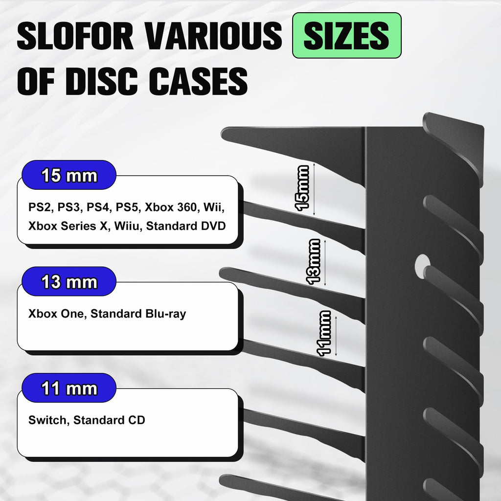 4-Pack Wall Mount DVD Holder Metal Video Game Storage Rack P128299