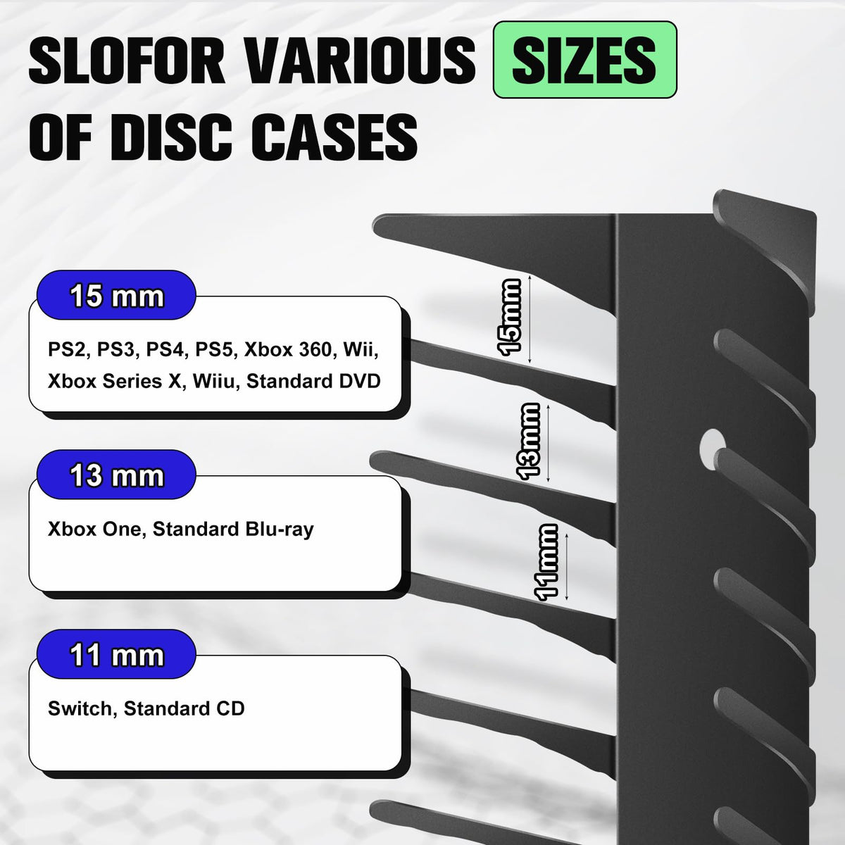 4-Pack Wall Mount DVD Holder Metal Video Game Storage Rack P128299
