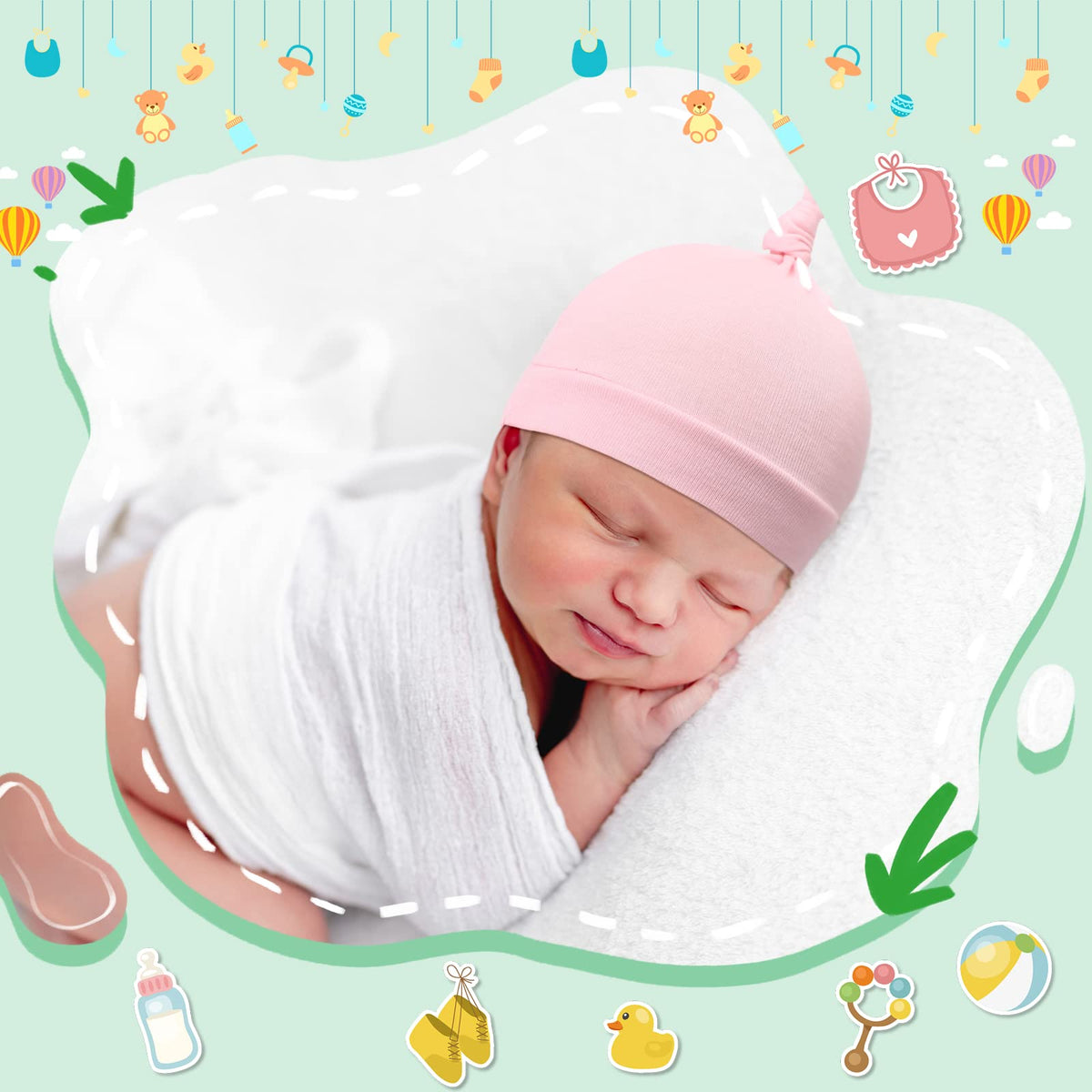 30 Pack Newborn Knot Beanie Hats Z54709