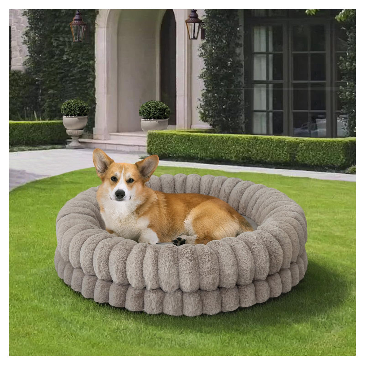 30 Inches Round Washable Dog Bed X900