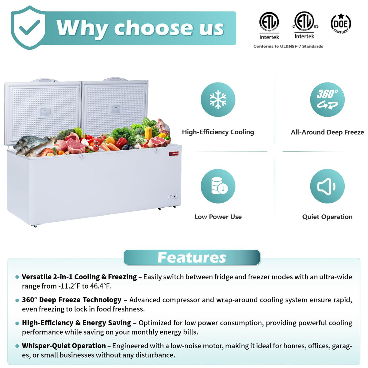 76"W Chest Freezer C390