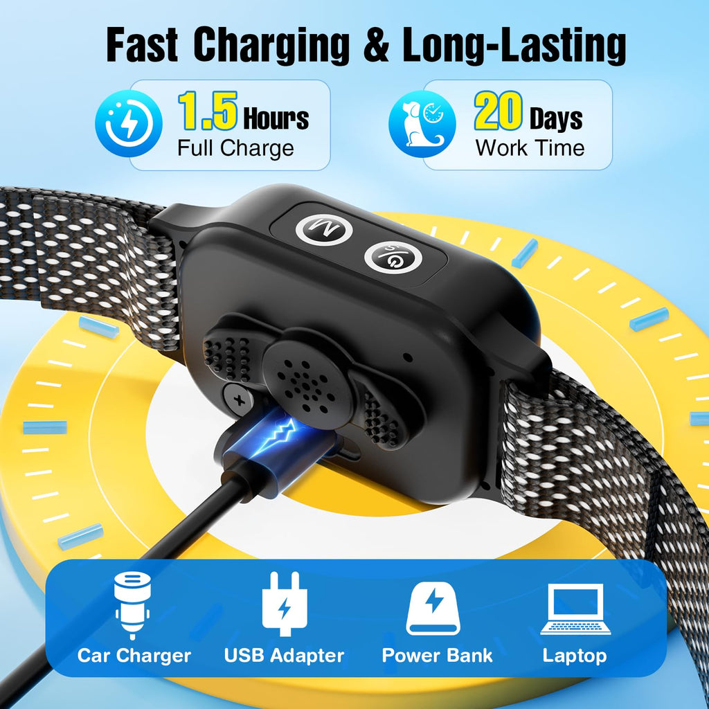 2 Pack Rechargeable Dog Bark Collar with Beep Vibration Z777844