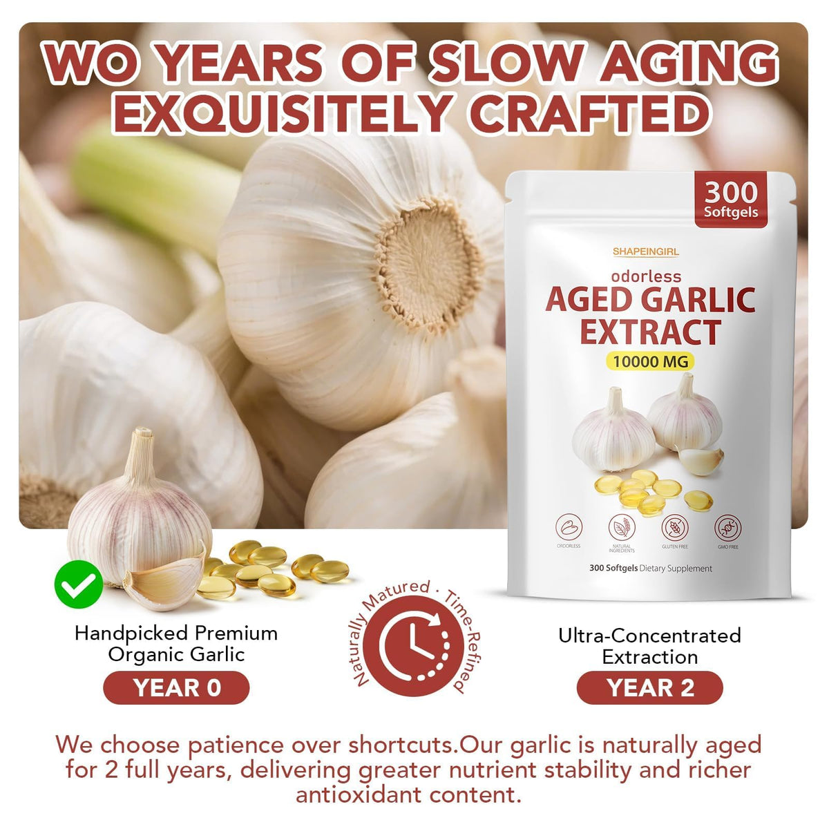 Garlic Extract Supplements, 300 Softgels D702