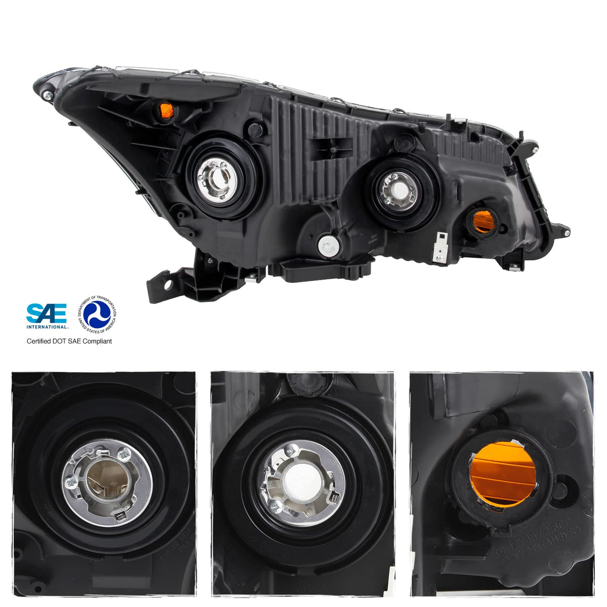Black Headlights Assembly A3709