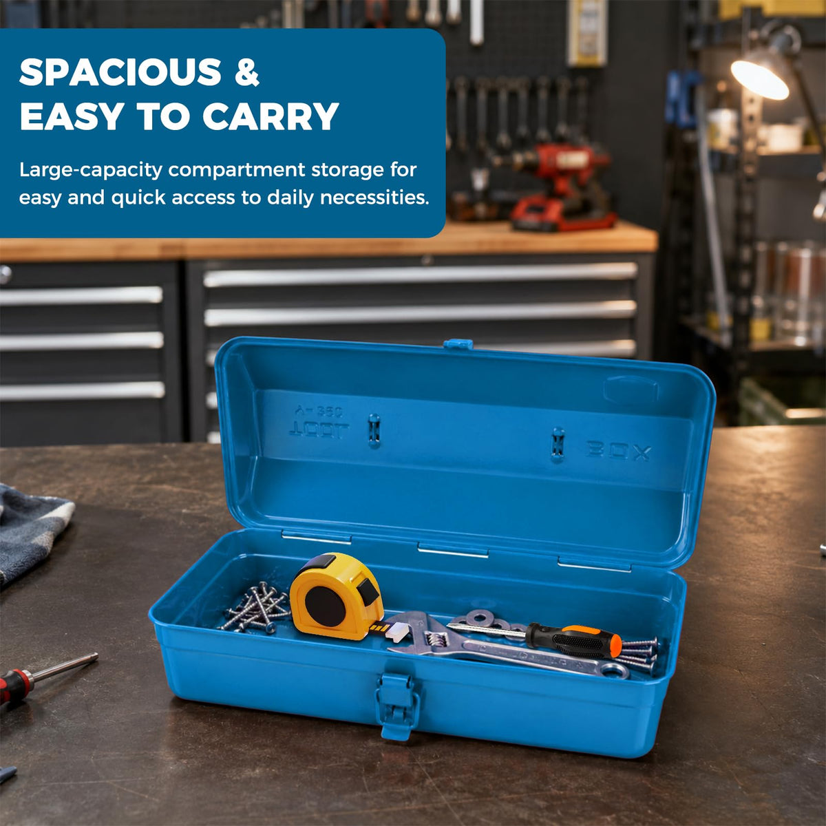 14.6" Metal Tool Box with Lock T679