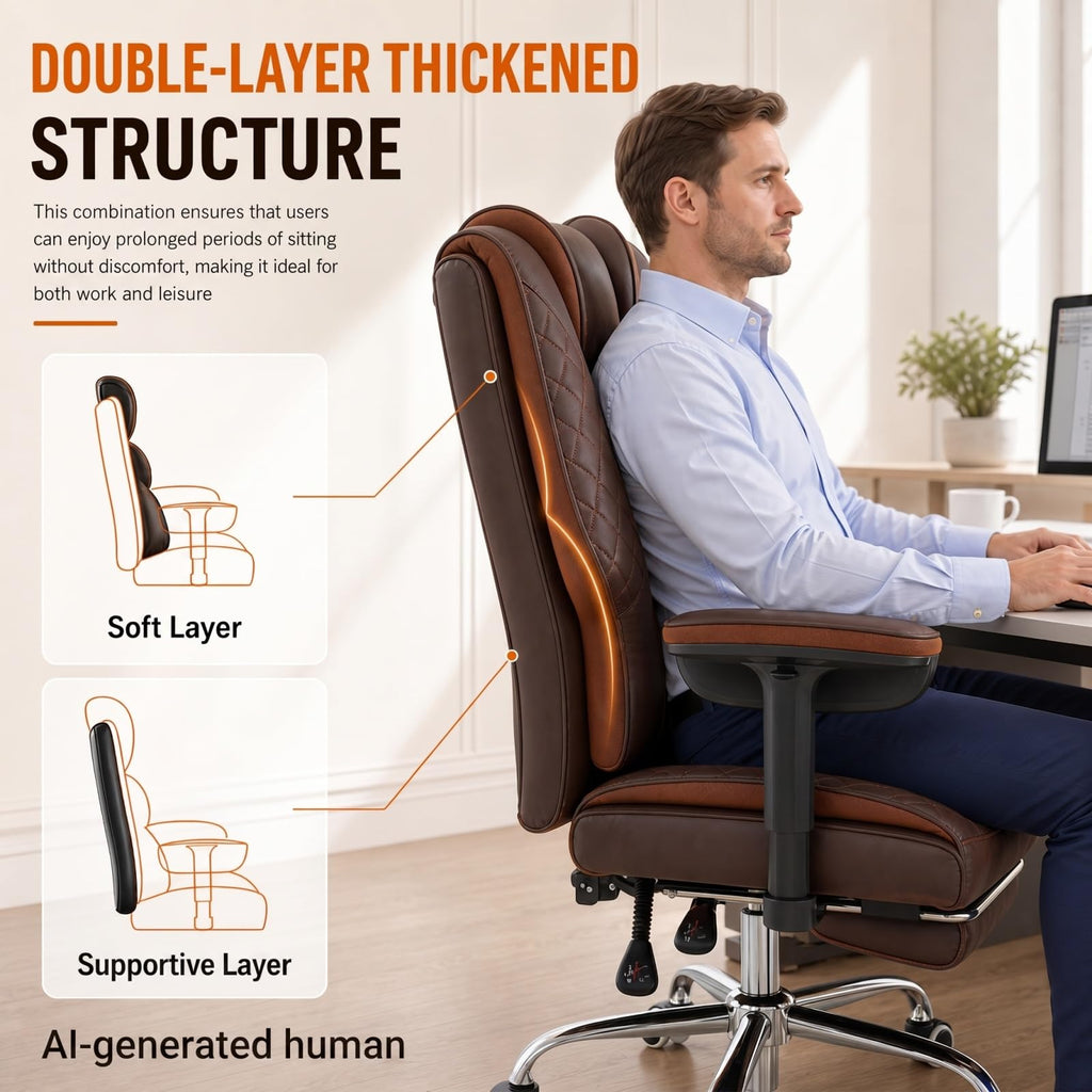 Big and Tall High Back Executive Office Chair with Foot Rest M144