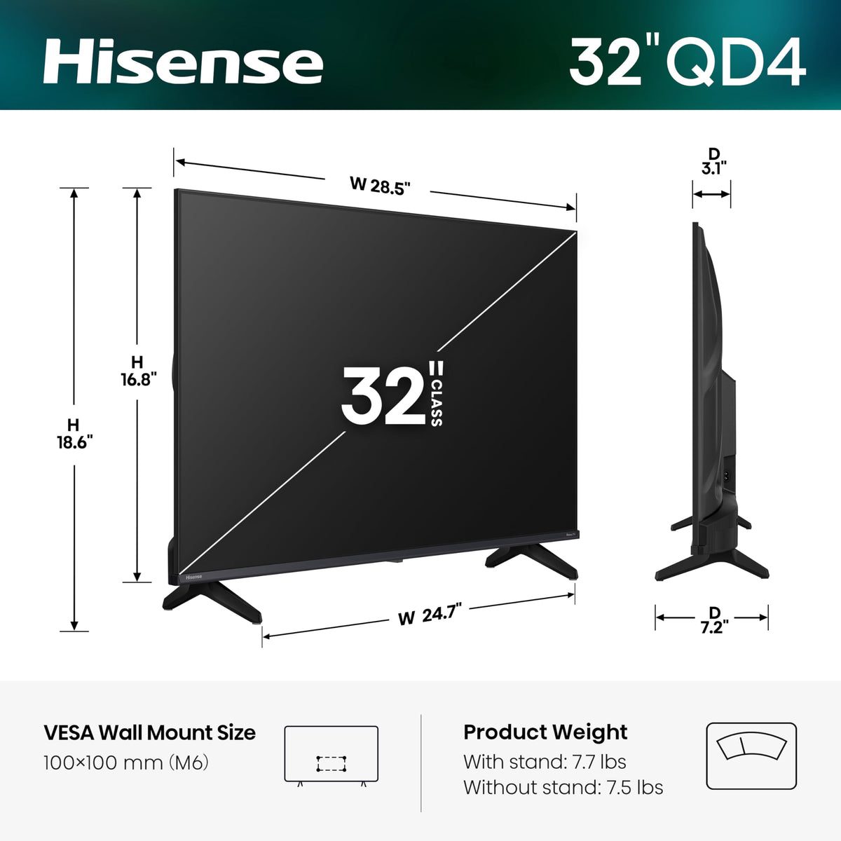 32-Inch Hi-QLED HD Smart Roku TV O14574
