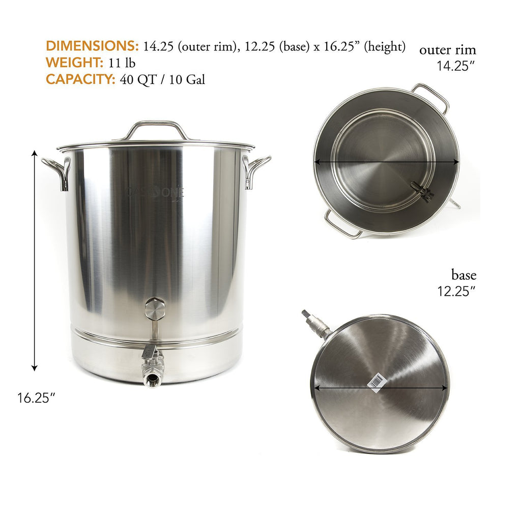 10 Gallon Stainless Steel Brew Kettle Pot 4 PC Set Z2003