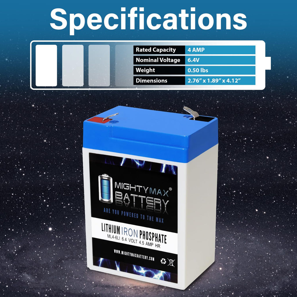 6V 4.5AH Lithium Replacement Battery D27781