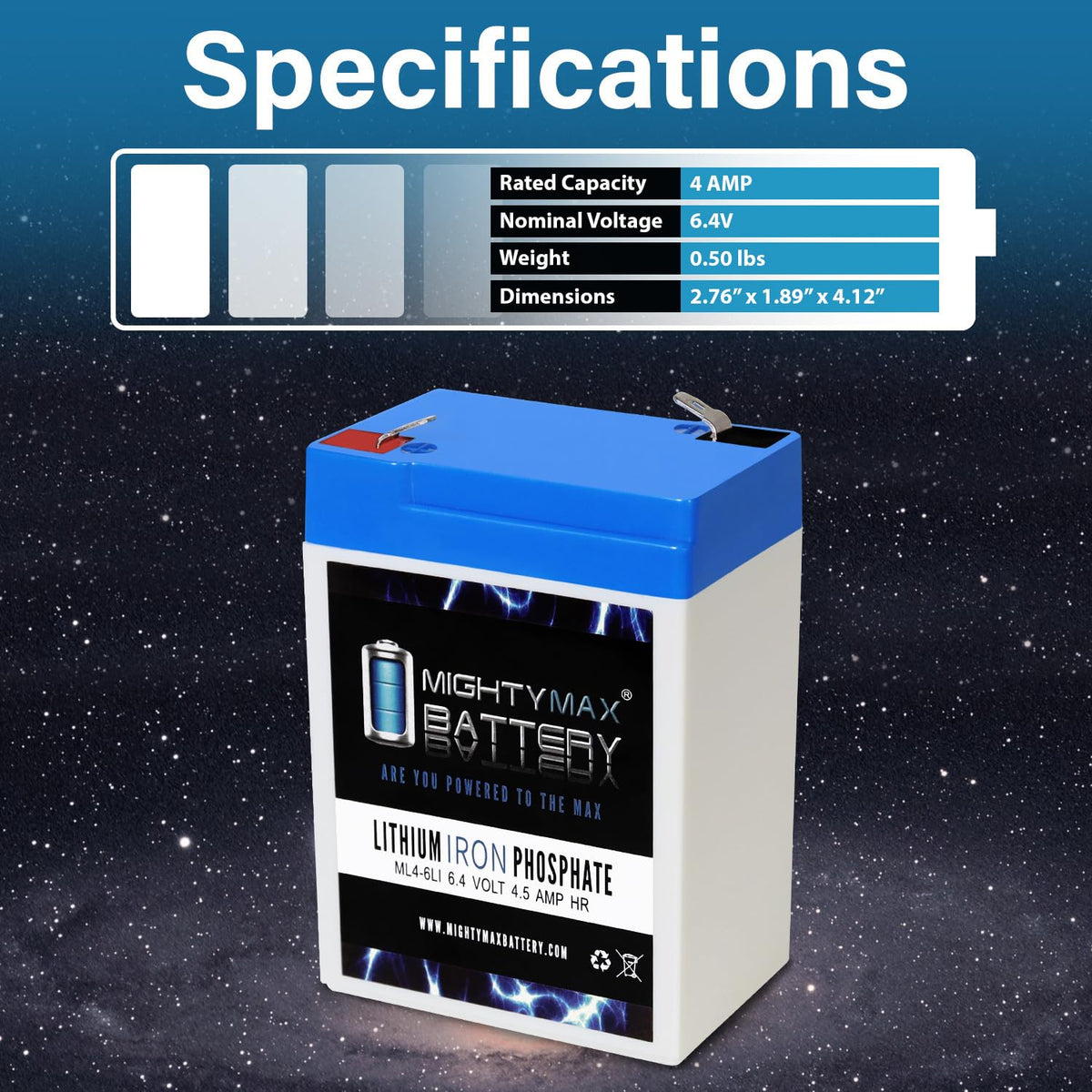 6V 4.5AH Lithium Replacement Battery D27781