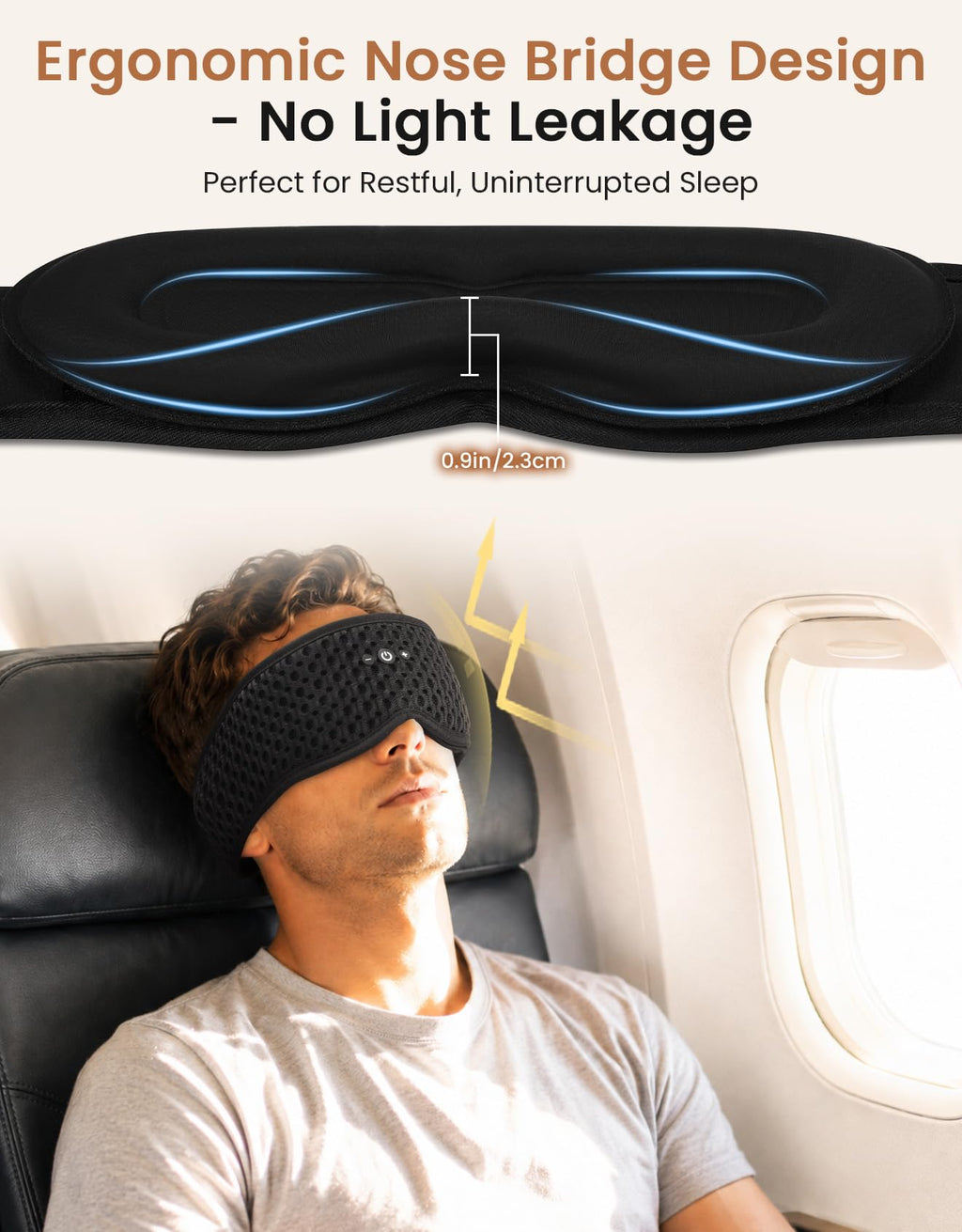 Bluetooth Sleep Mask with Adjustable Speakers Y36375