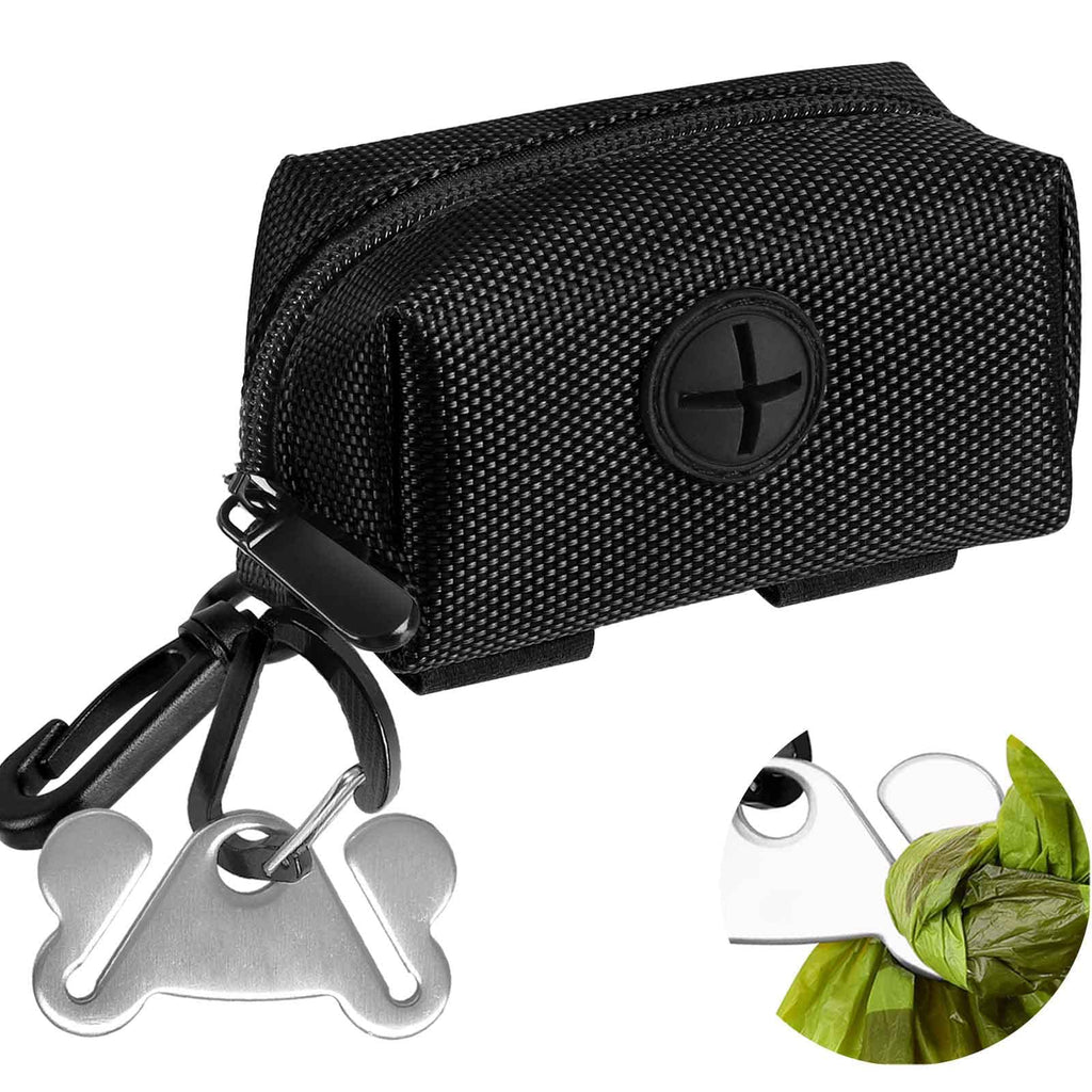Black Dog Poop Bag Dispenser with Leash Clip C2679